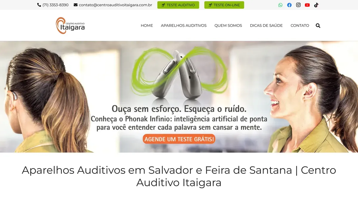 Website developed by Now: Centro Auditivo Itaigara